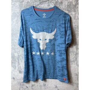 Under Armor Tshirt Size XL Blue Camo Project Rock By Land Air Sea Military